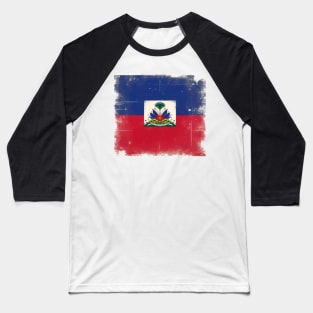 Vintage Haiti Haitian Flag Day Haitian Pride Baseball T-Shirt
